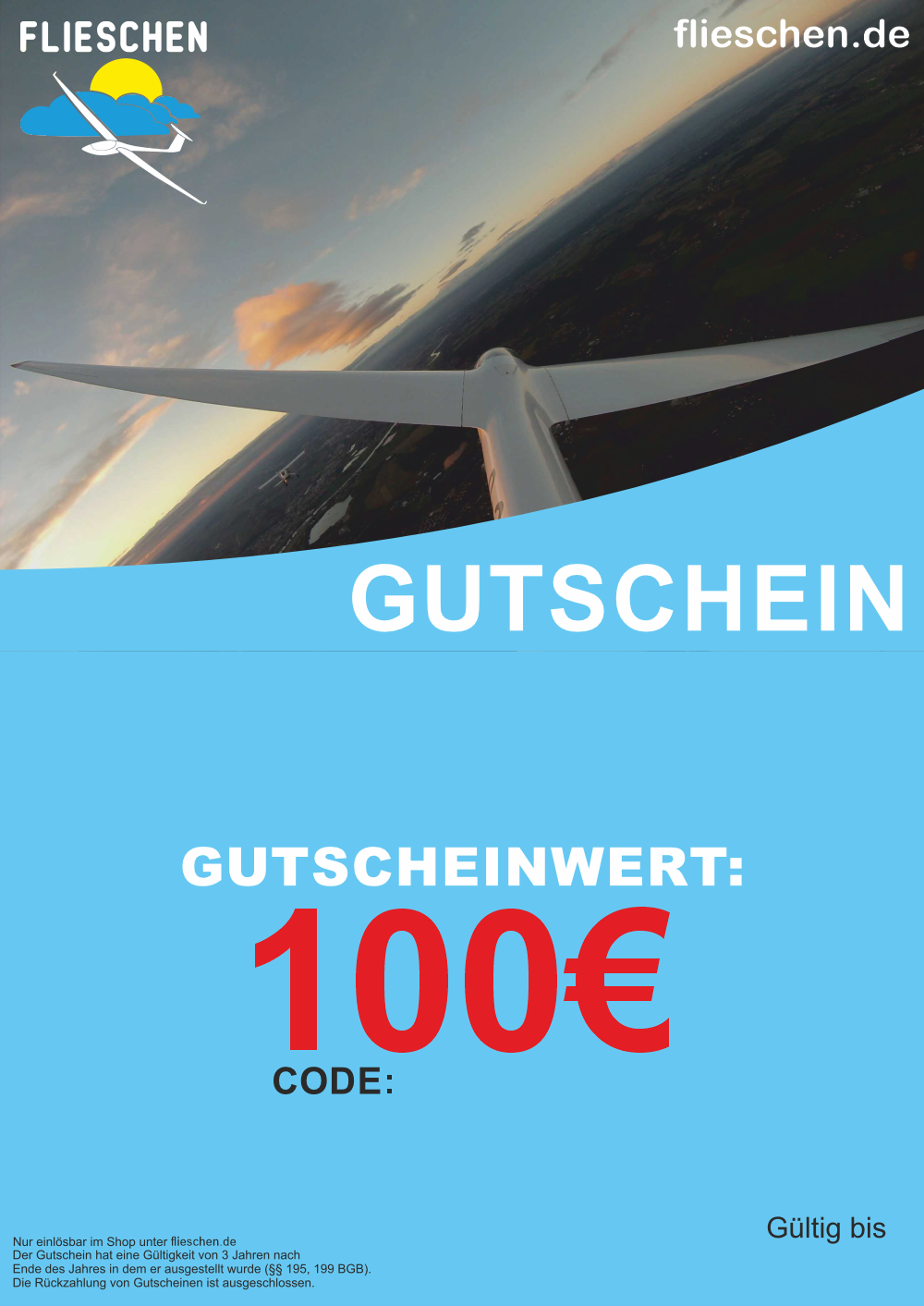 Geschenkgutschein flieschen.de (Versand per Mail)