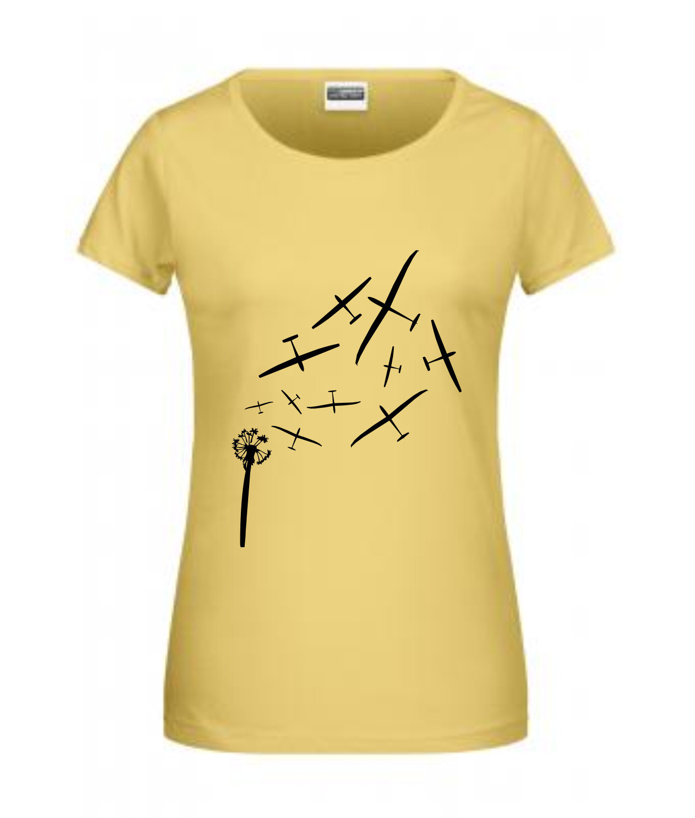 T-Shirt gelb M+XL "Pusteblume Segelflieger"