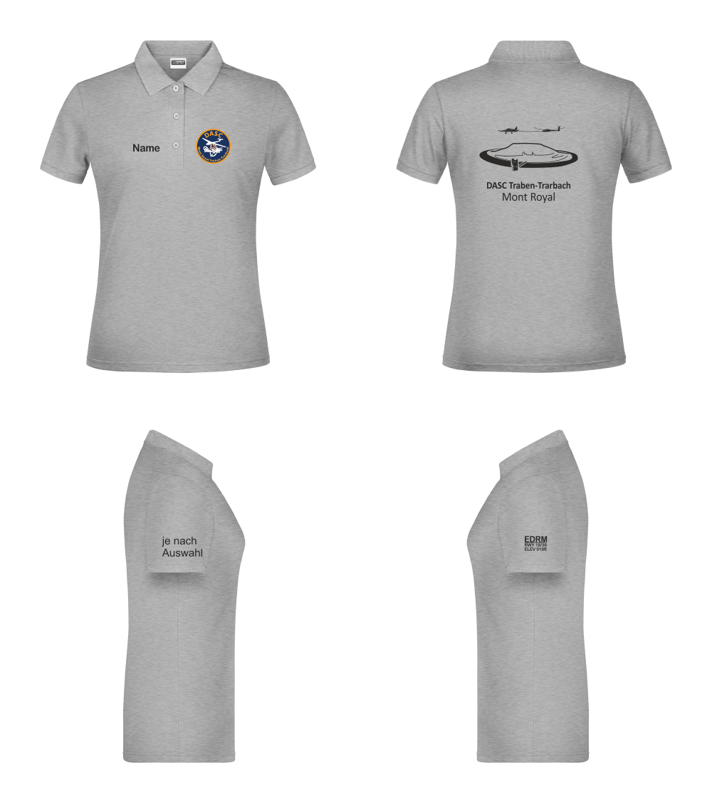 Damen Poloshirt DASC Traben-Trarbach (einfarbiger Rückendruck)