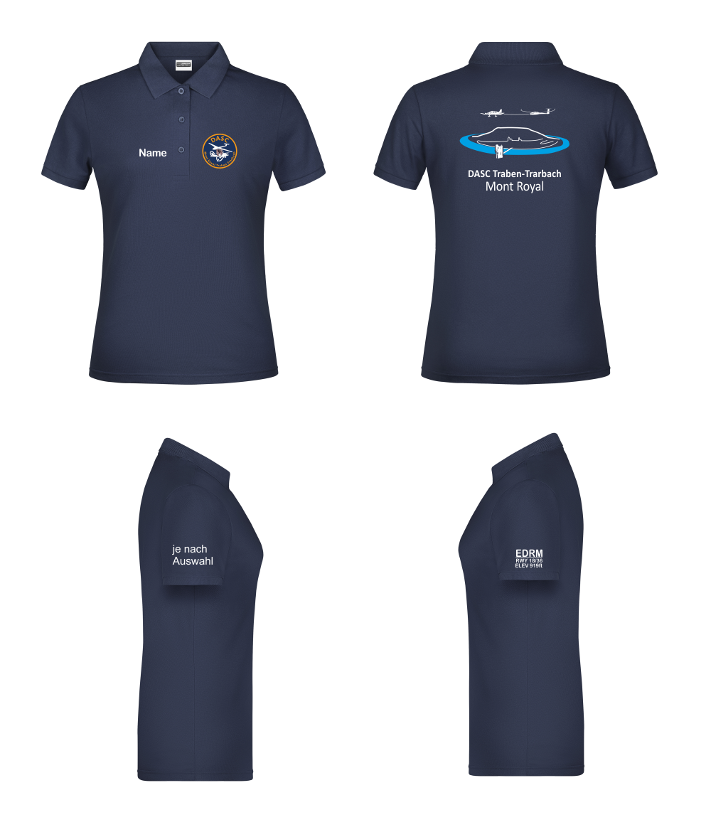 Damen Poloshirt DASC Traben-Trarbach (mehrfarbiger Rückendruck)