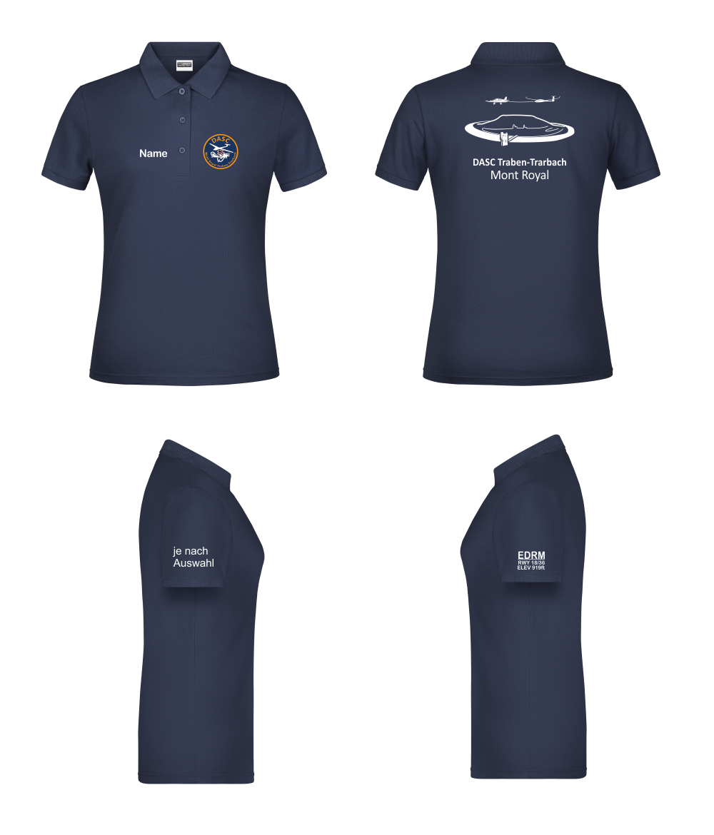 Damen Poloshirt DASC Traben-Trarbach (einfarbiger Rückendruck)