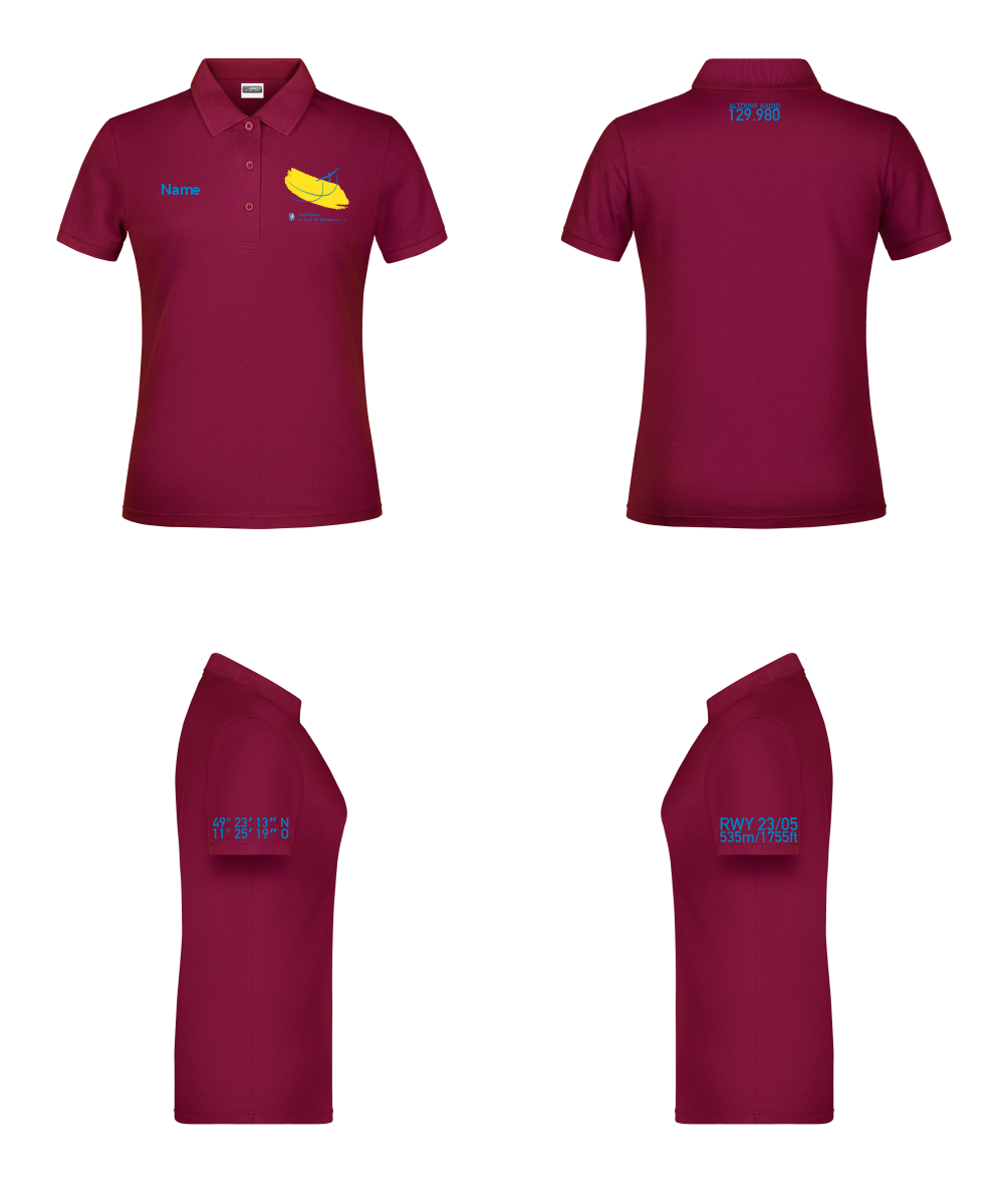 Damen Poloshirt grün/rot) Segelflieger im Post-SV Nürnberg e.V.