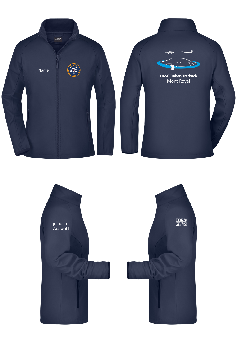 Damen Softshelljacke DASC Traben-Trarbach (mehrfarbiger Rückendruck)