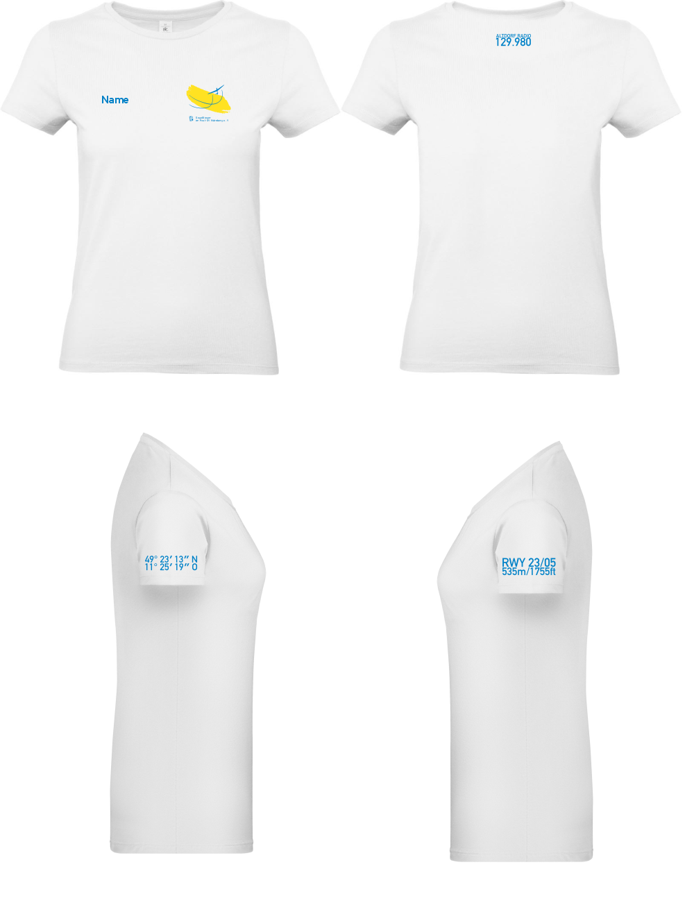 Damen T-Shirt (weiß) Segelflieger im Post-SV Nürnberg e.V.