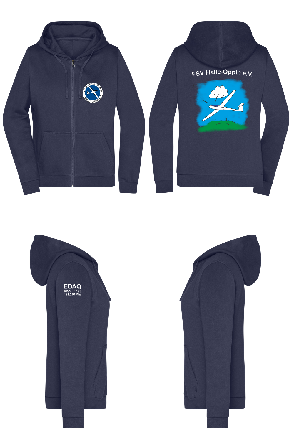 Damen ZIP-Hoodie FSV Halle-Oppin e.V.