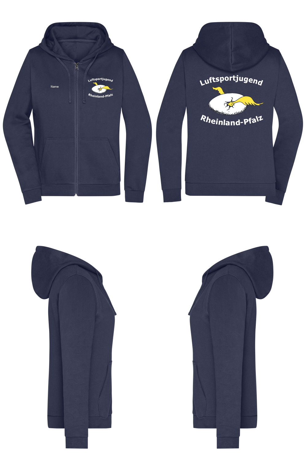 Damen ZIP-Hoodie Luftsportjugend Rheinland-Pfalz