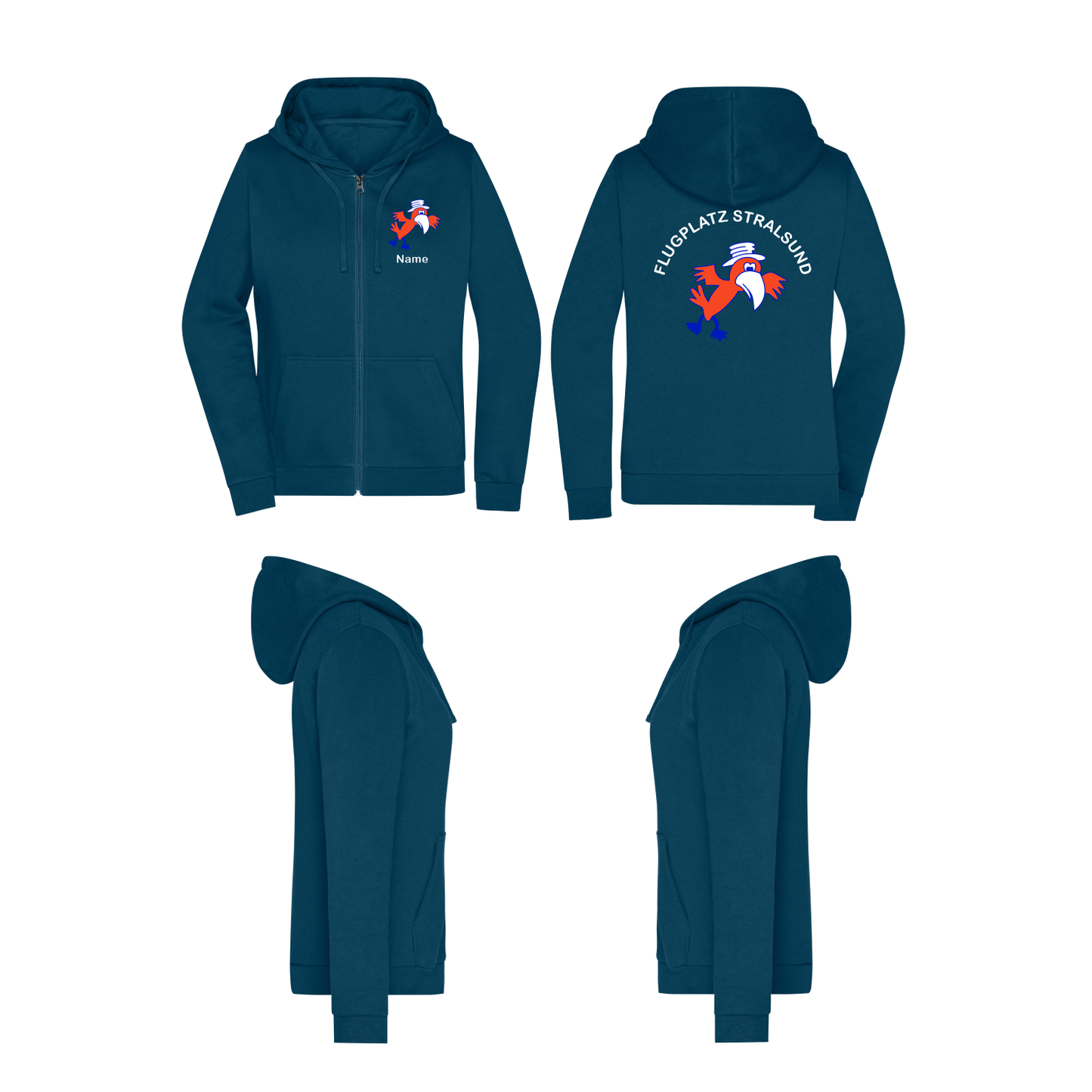 Damen ZIP-Hoodie Flugsportklub Stralsund
