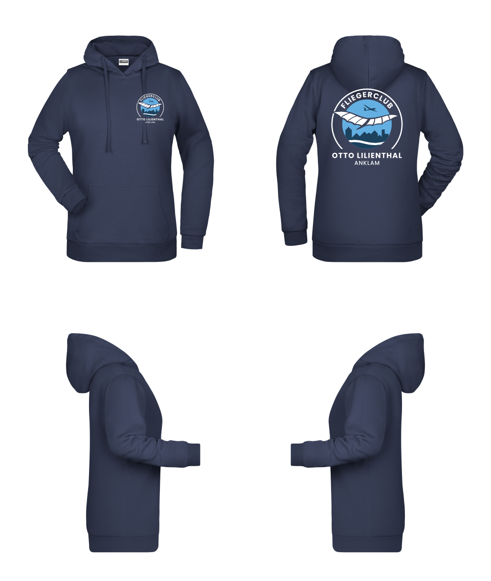Damen Hoodie Fliegerclub Anklam „Otto Lilienthal”
