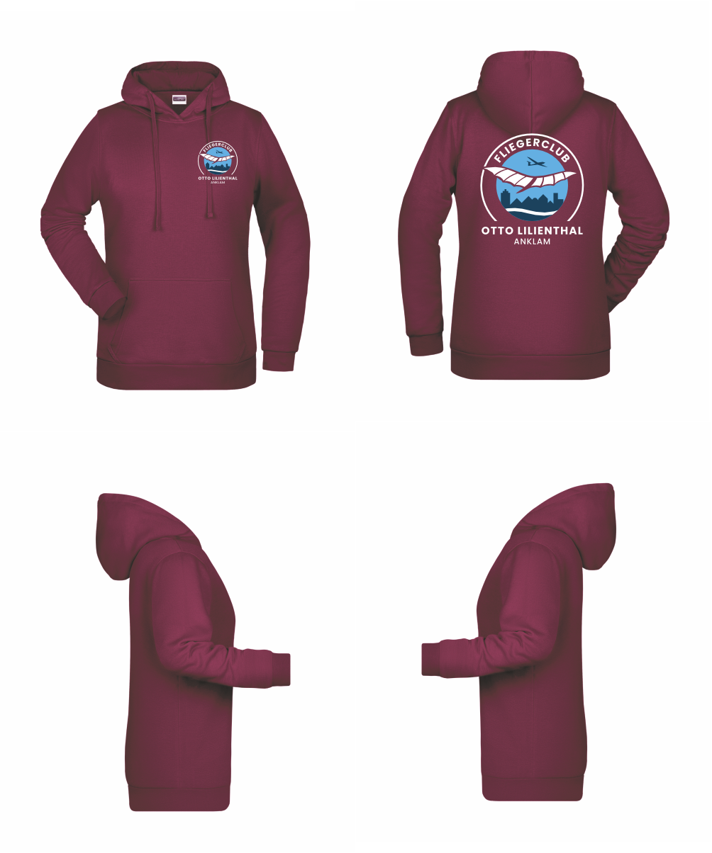 Damen Hoodie Fliegerclub Anklam „Otto Lilienthal”