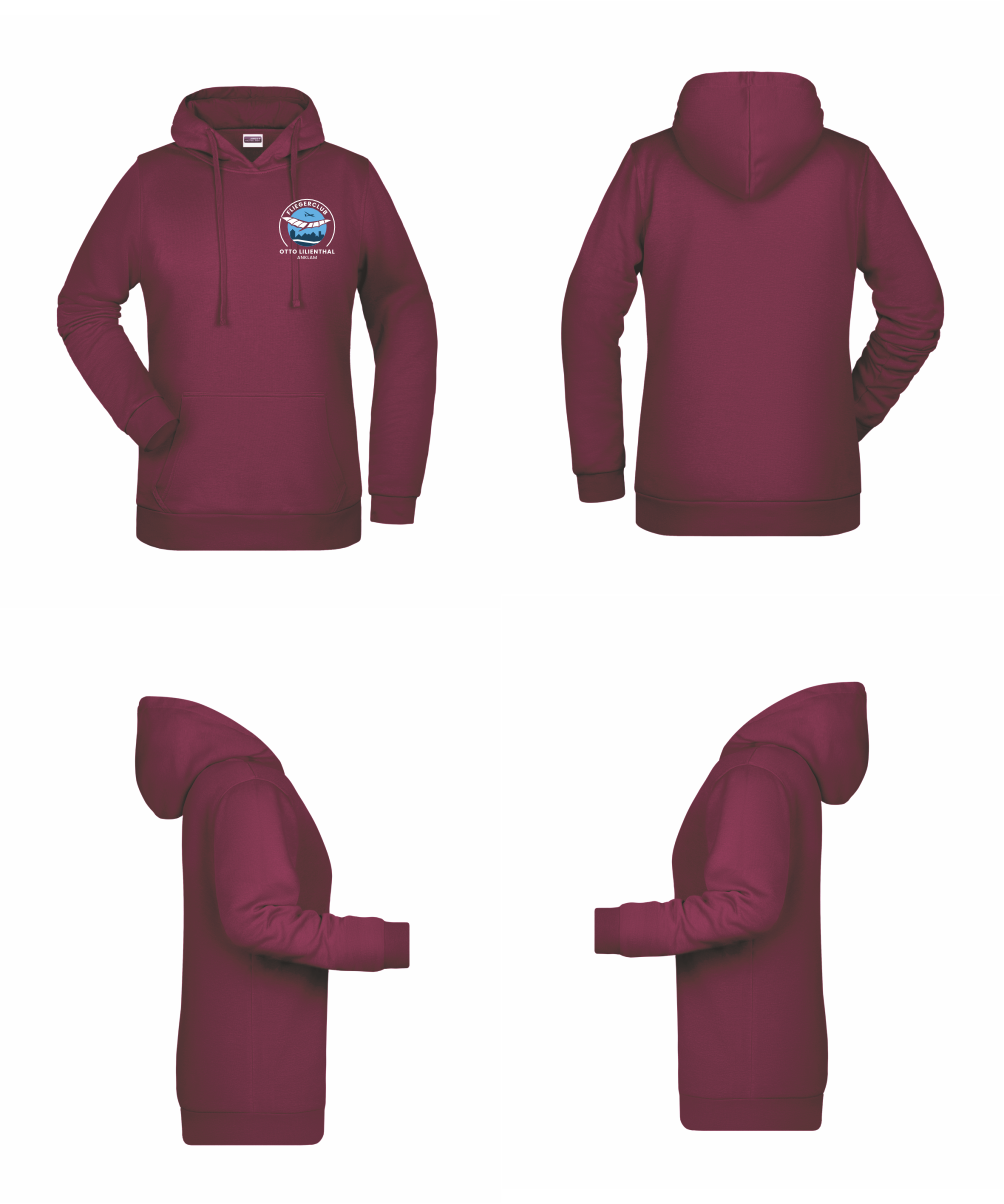 Damen Hoodie Fliegerclub Anklam „Otto Lilienthal”