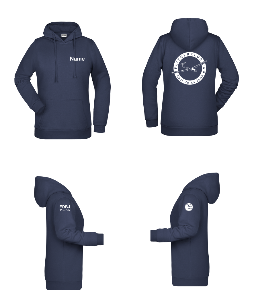 Damen Hoodie FK Carl Zeiss Jena (80% Baumwolle, 20% Polyester)