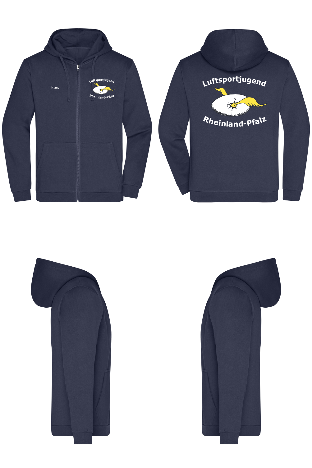 unisex ZIP-Hoodie Luftsportjugend Rheinland-Pfalz