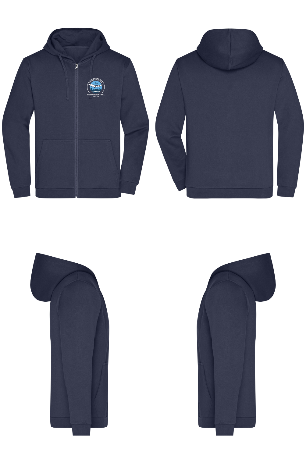 unisex ZIP-Hoodie Fliegerclub Anklam „Otto Lilienthal”