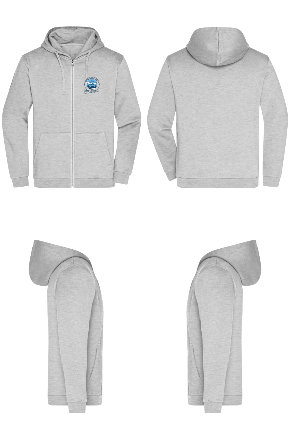 unisex ZIP-Hoodie Fliegerclub Anklam „Otto Lilienthal”