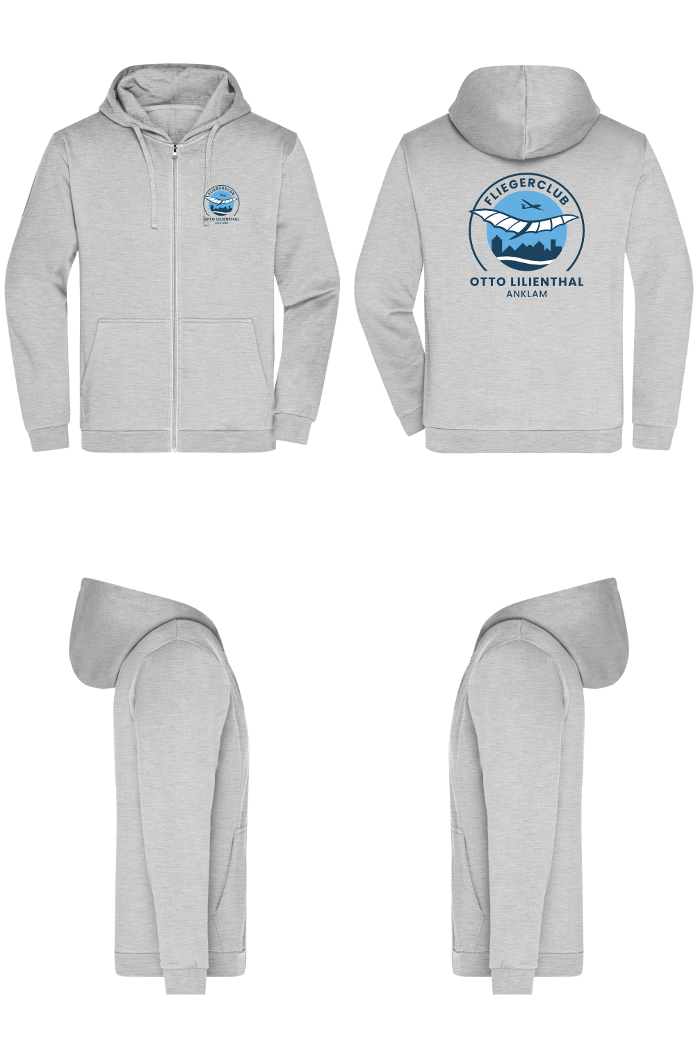 unisex ZIP-Hoodie Fliegerclub Anklam „Otto Lilienthal”