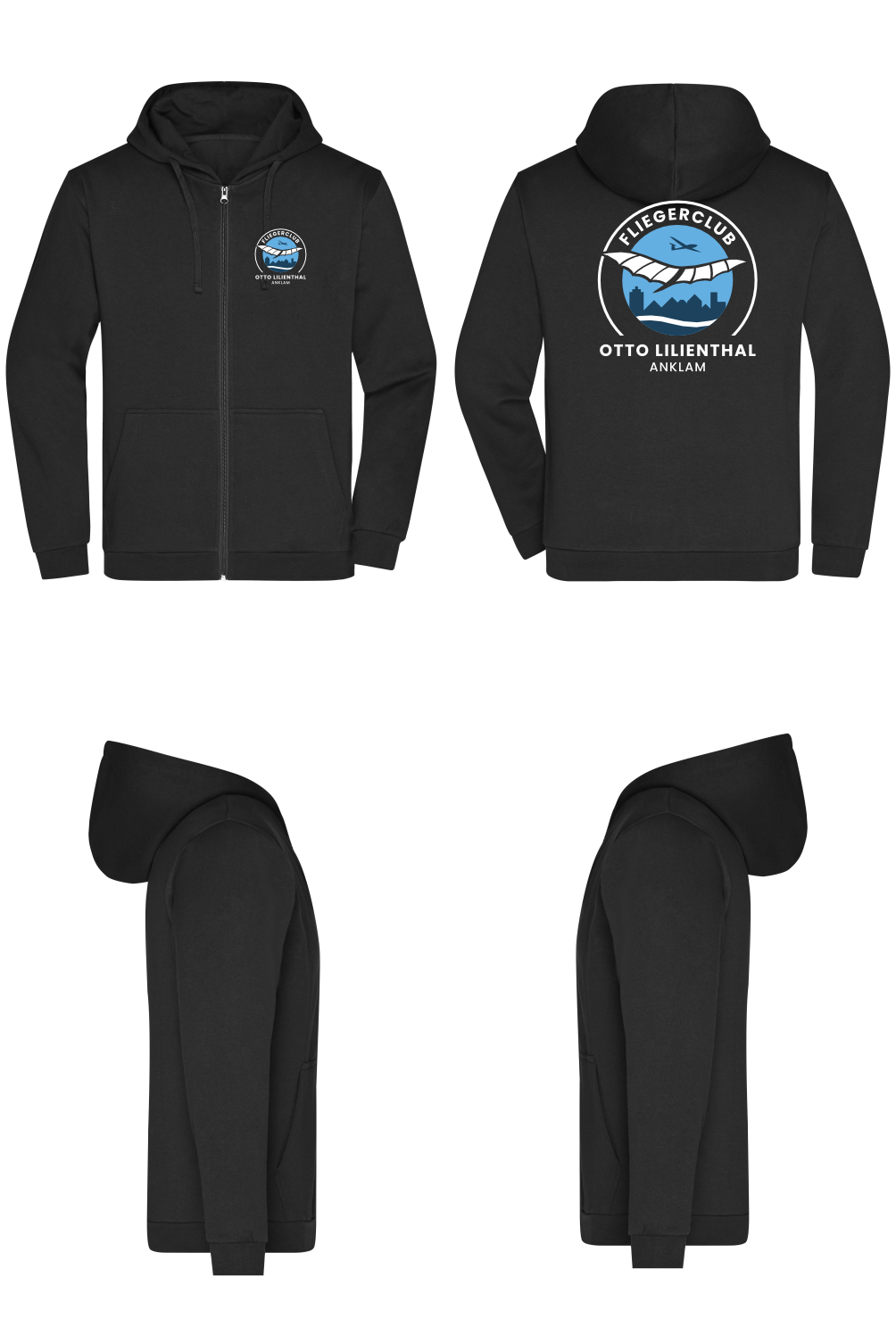 unisex ZIP-Hoodie Fliegerclub Anklam „Otto Lilienthal”