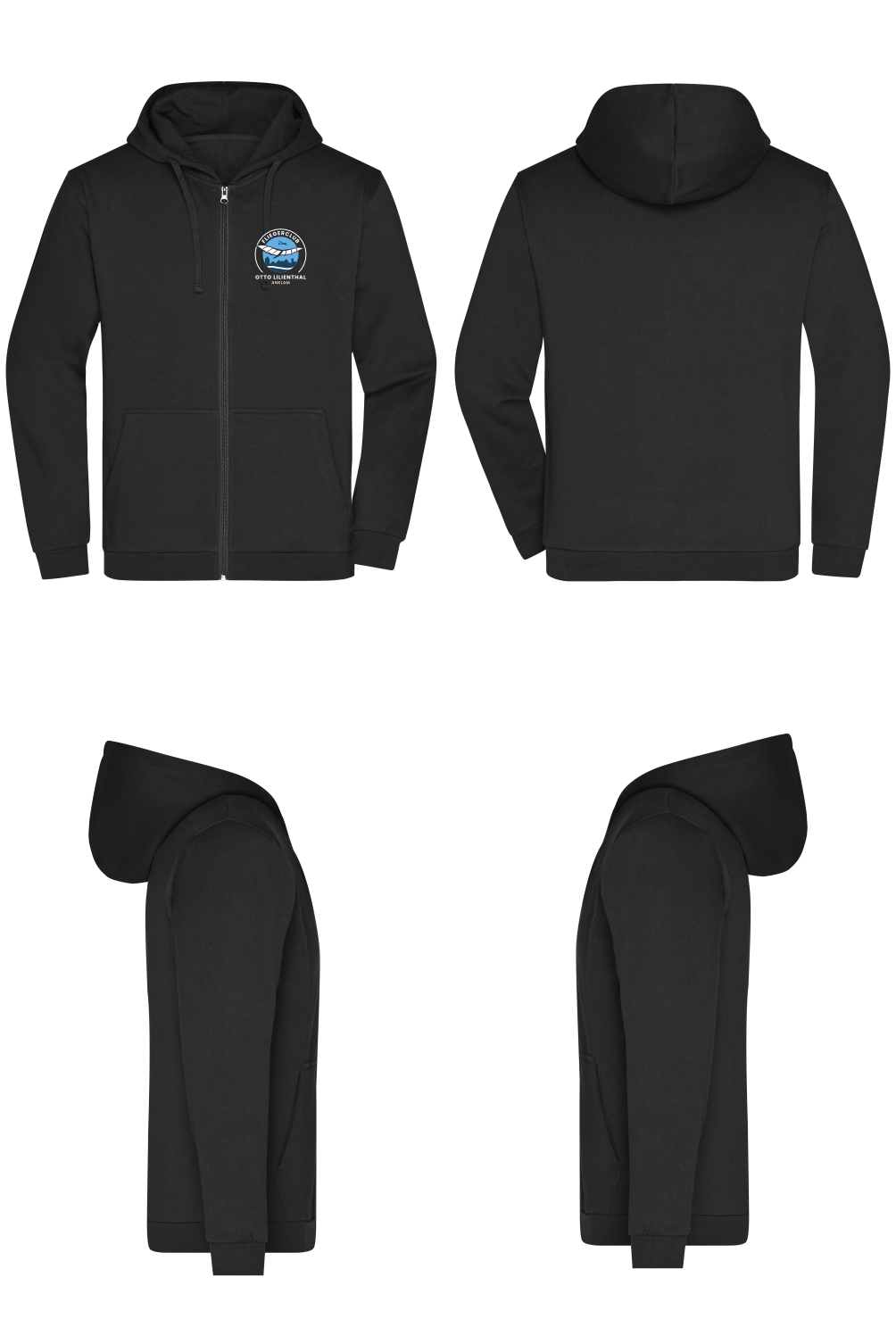 unisex ZIP-Hoodie Fliegerclub Anklam „Otto Lilienthal”