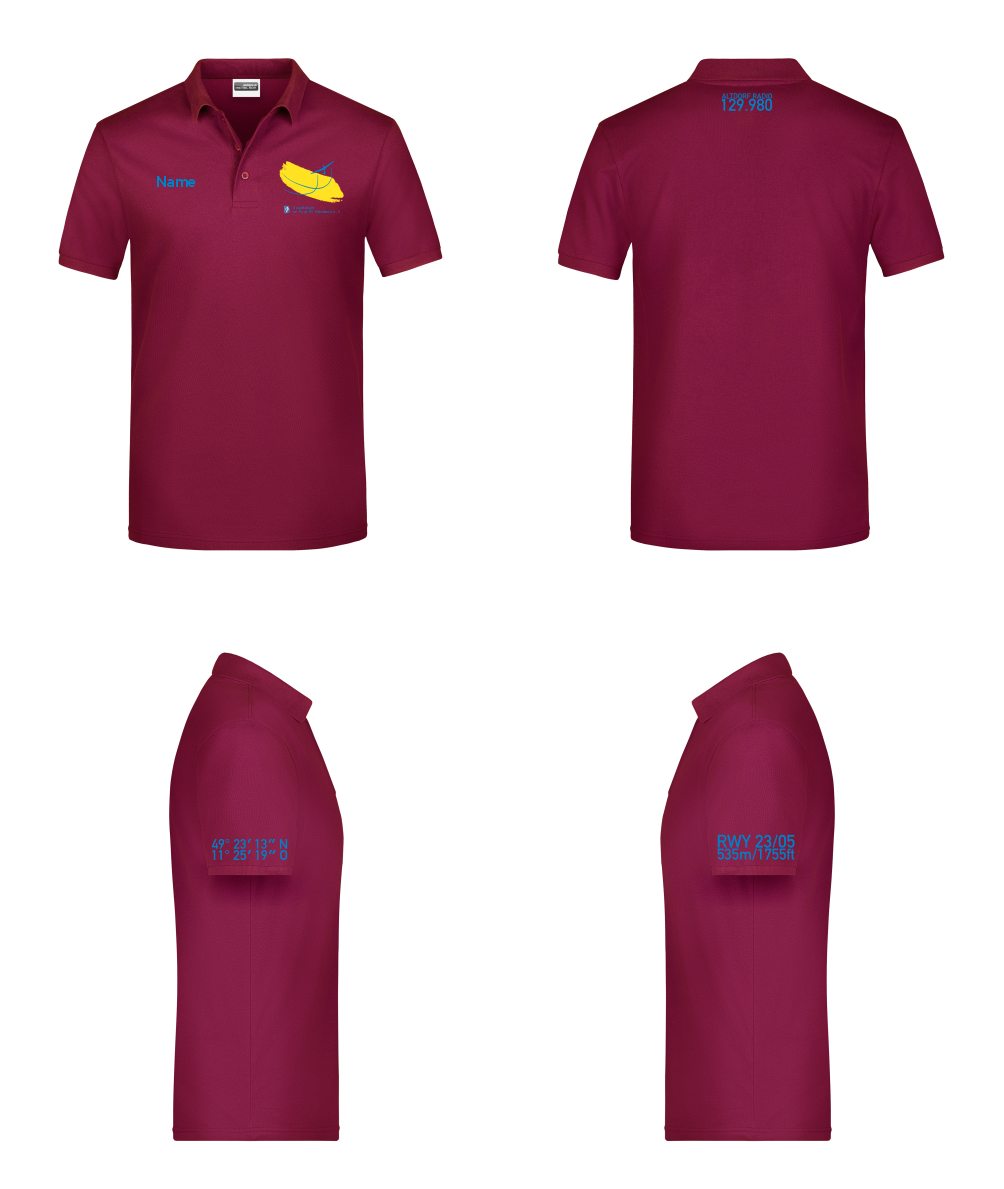 Herren/unisex Poloshirt (grün/rot) Segelflieger im Post-SV Nürnberg e.V.