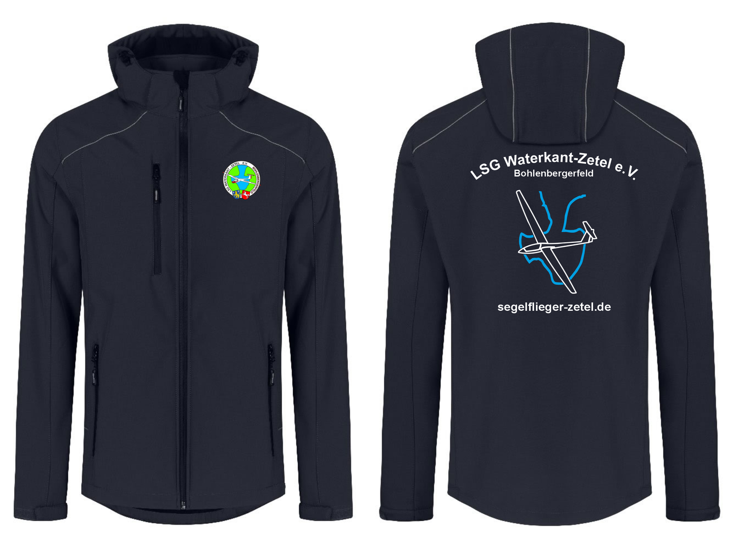 Softshelljacke LSG Waterkant-Zetel mit Kapuze, Brust- und Ärmeltasche