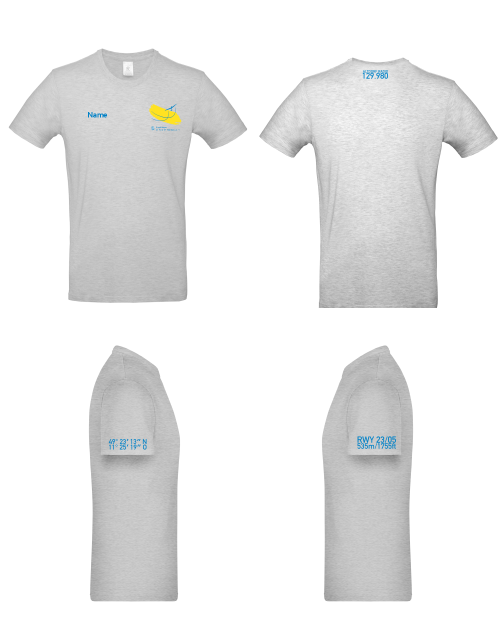 Herren/unisex (grau/navyblau) T-Shirt Segelflieger im Post-SV Nürnberg e.V.