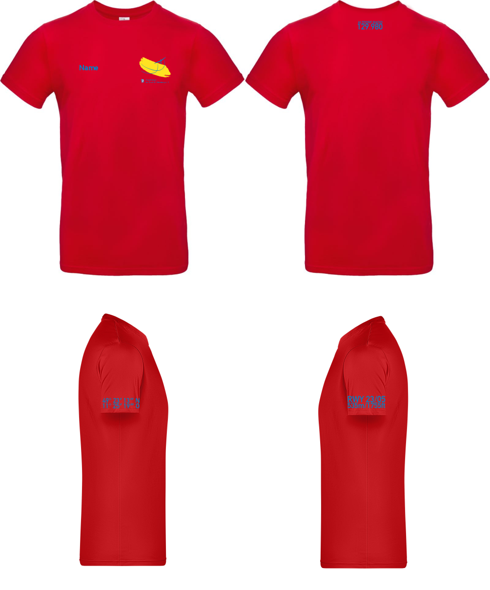 Herren/unisex (grün/rot) T-Shirt Segelflieger im Post-SV Nürnberg e.V.