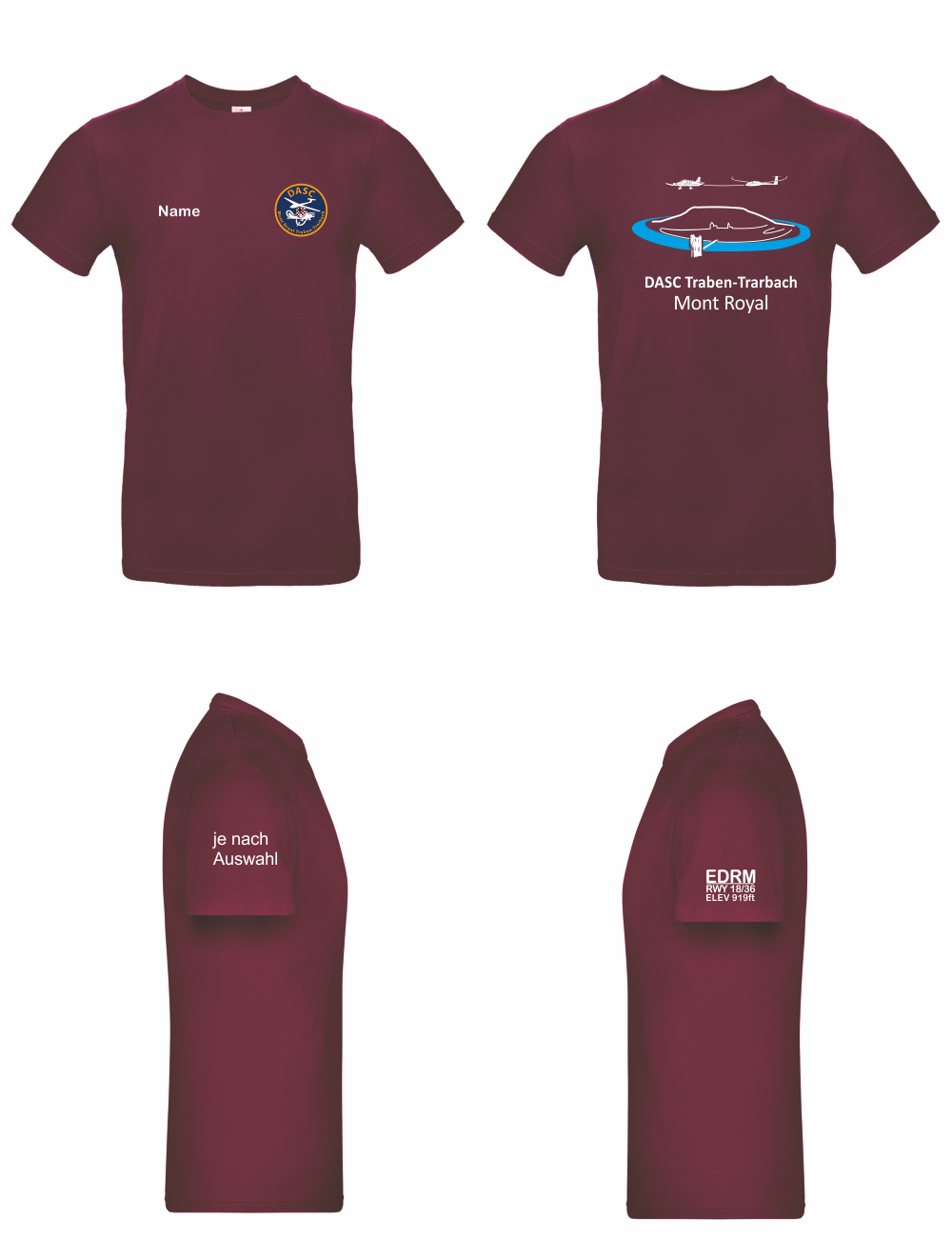 Herren/unisex T-Shirt DASC Traben-Trarbach (mehrfarbiger Rückendruck)