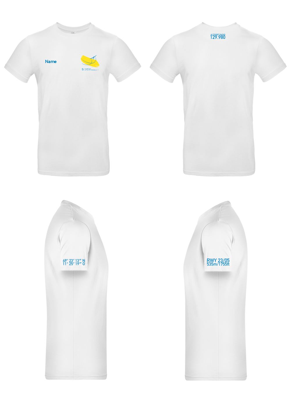 Herren/unisex (weiß) T-Shirt Segelflieger im Post-SV Nürnberg e.V.