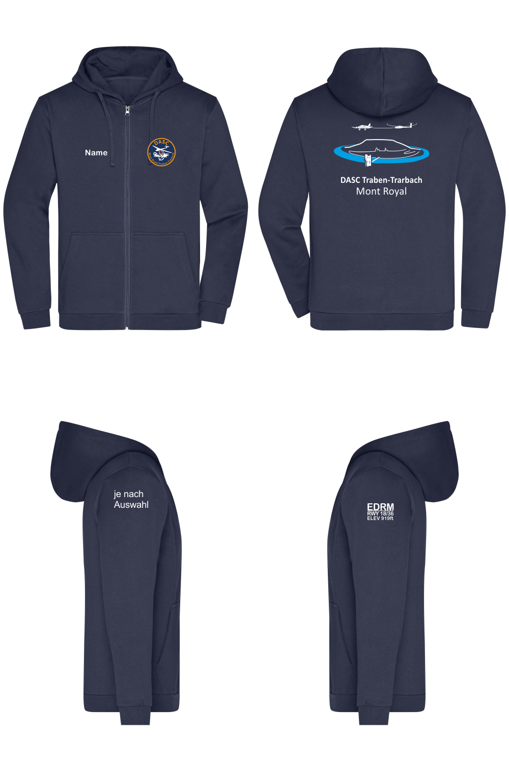 Herren ZIP-Hoodie DASC Traben-Trarbach (mehrfarbiger Rückendruck)