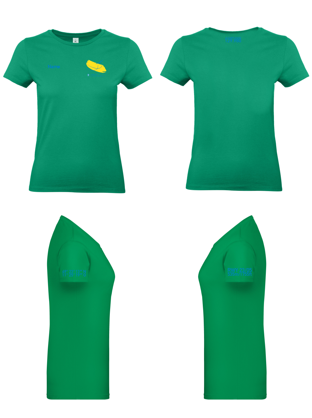 Damen T-Shirt (grün/rot) Segelflieger im Post-SV Nürnberg e.V.