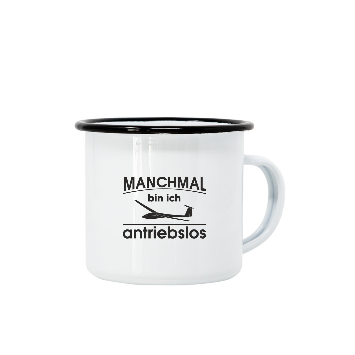 Emailletasse "Manchmal bin ich antriebslos"