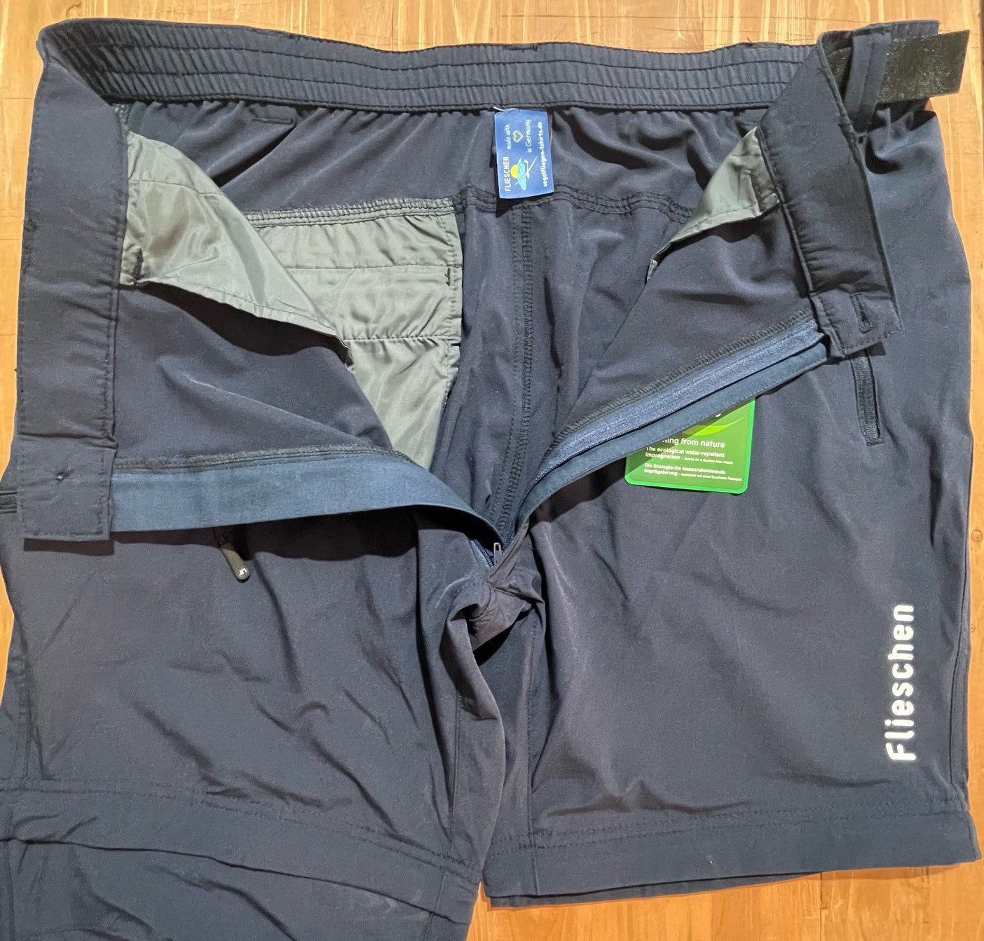 Segelflieger-Hose Flieschen mit extra langen Hosenstall offen