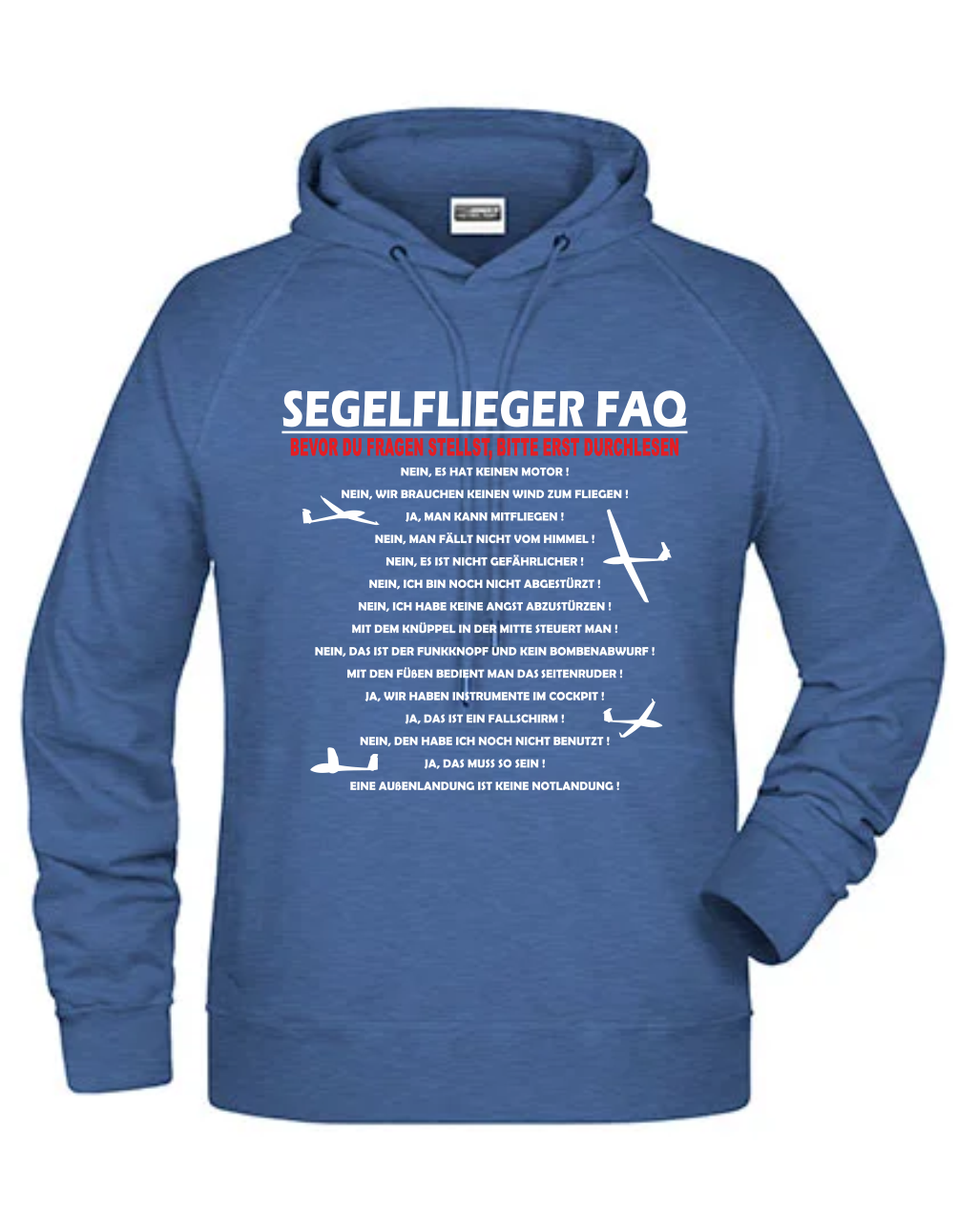 Hoodie M "FAQ Segelflieger"