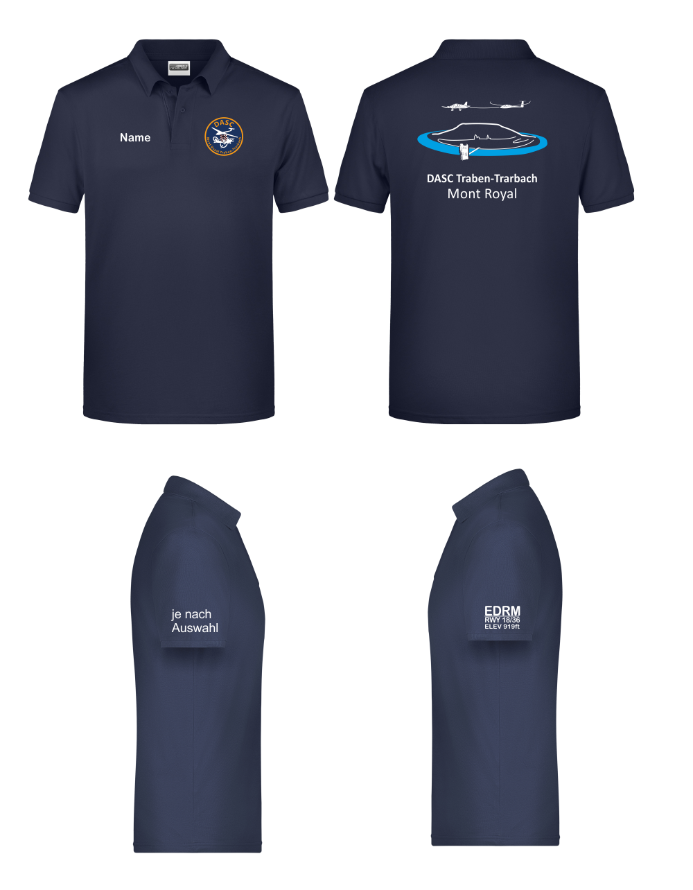 Herren/unisex Poloshirt DASC Traben-Trarbach (mehrfarbiger Rückendruck)