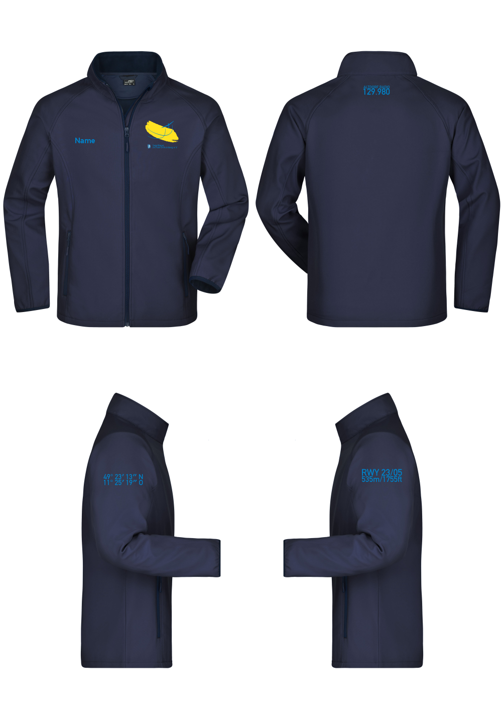 Herren/unisex Softshelljacke Segelflieger im Post-SV Nürnberg e.V.