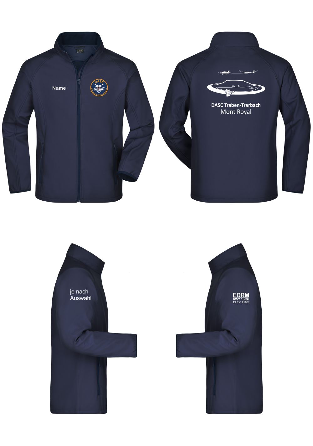 Softshelljacke DASC Traben-Trarbach (einfarbiger Rückendruck)