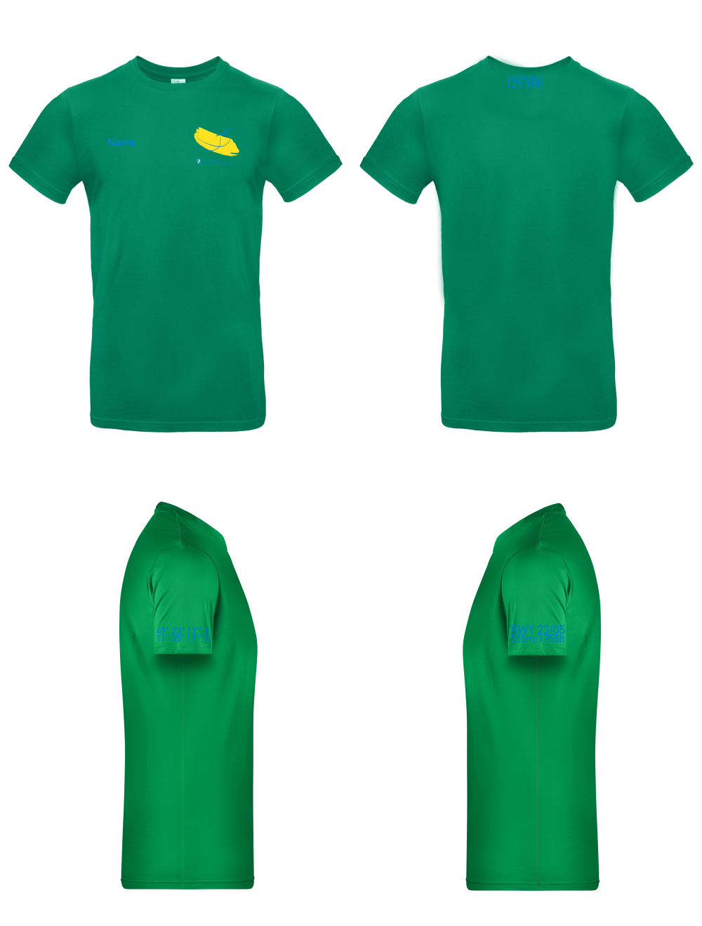 Herren/unisex (grün/rot) T-Shirt Segelflieger im Post-SV Nürnberg e.V.