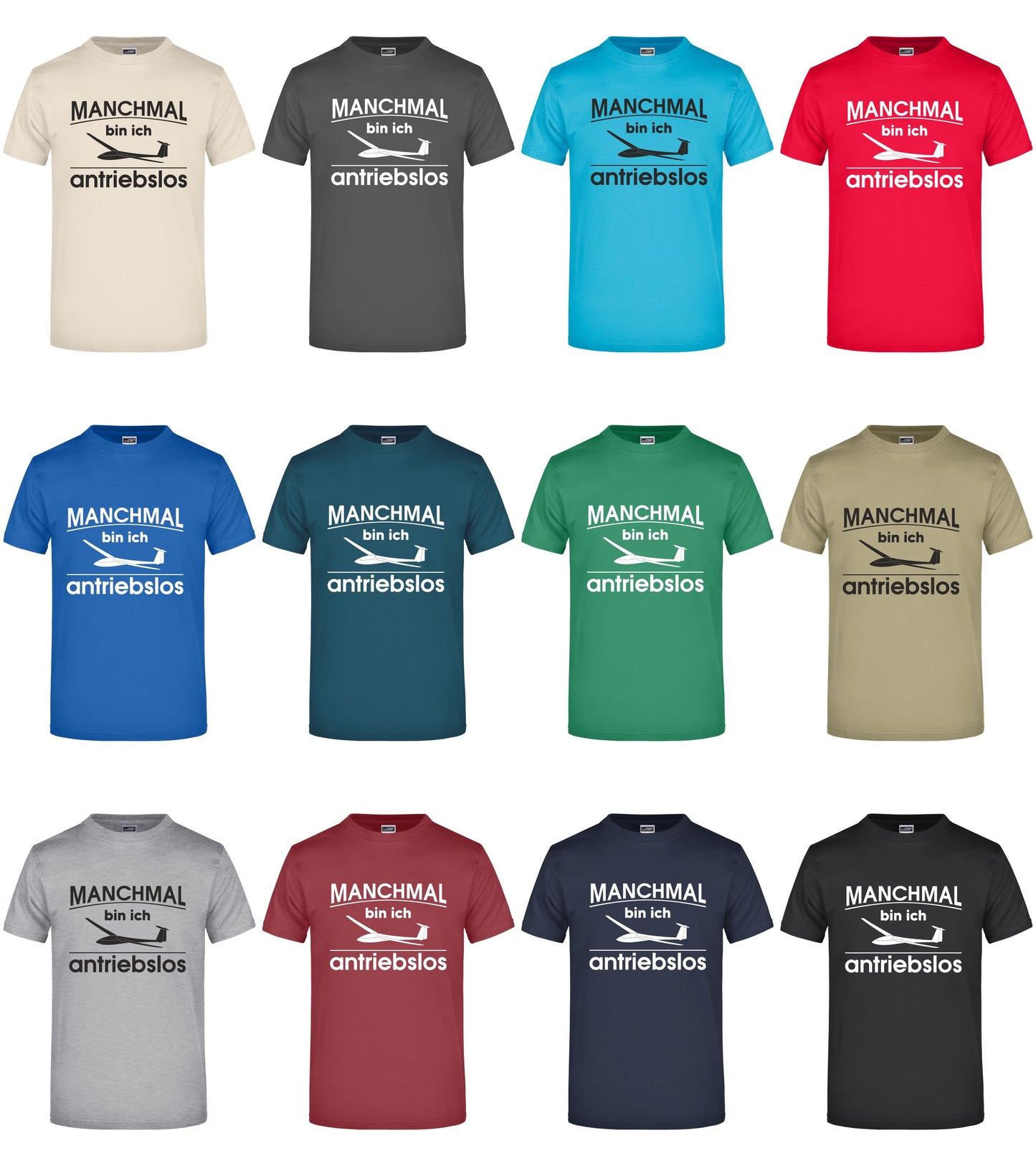 Premium T-Shirt "antriebsloser Segelflieger"