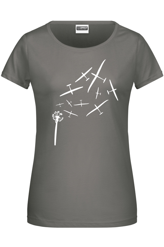 T-Shirt grau XL "Pusteblume Segelflieger"