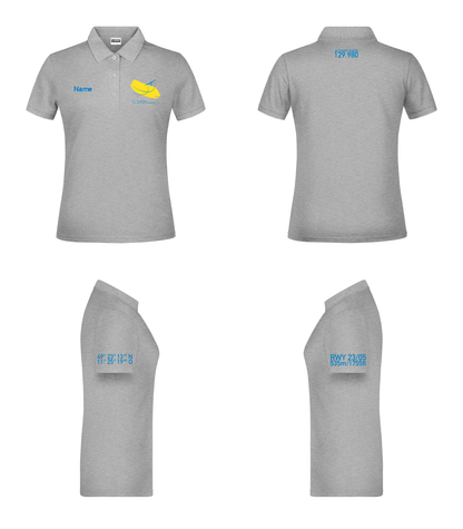 Damen Poloshirt (grau/navyblau) Segelflieger im Post-SV Nürnberg e.V.