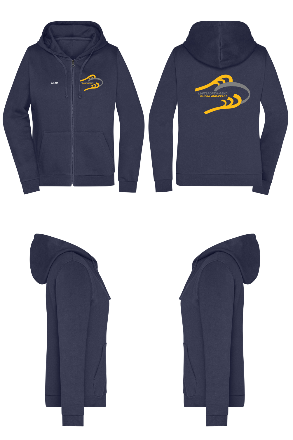 Damen ZIP-Hoodie Luftsportjugend Rheinland-Pfalz