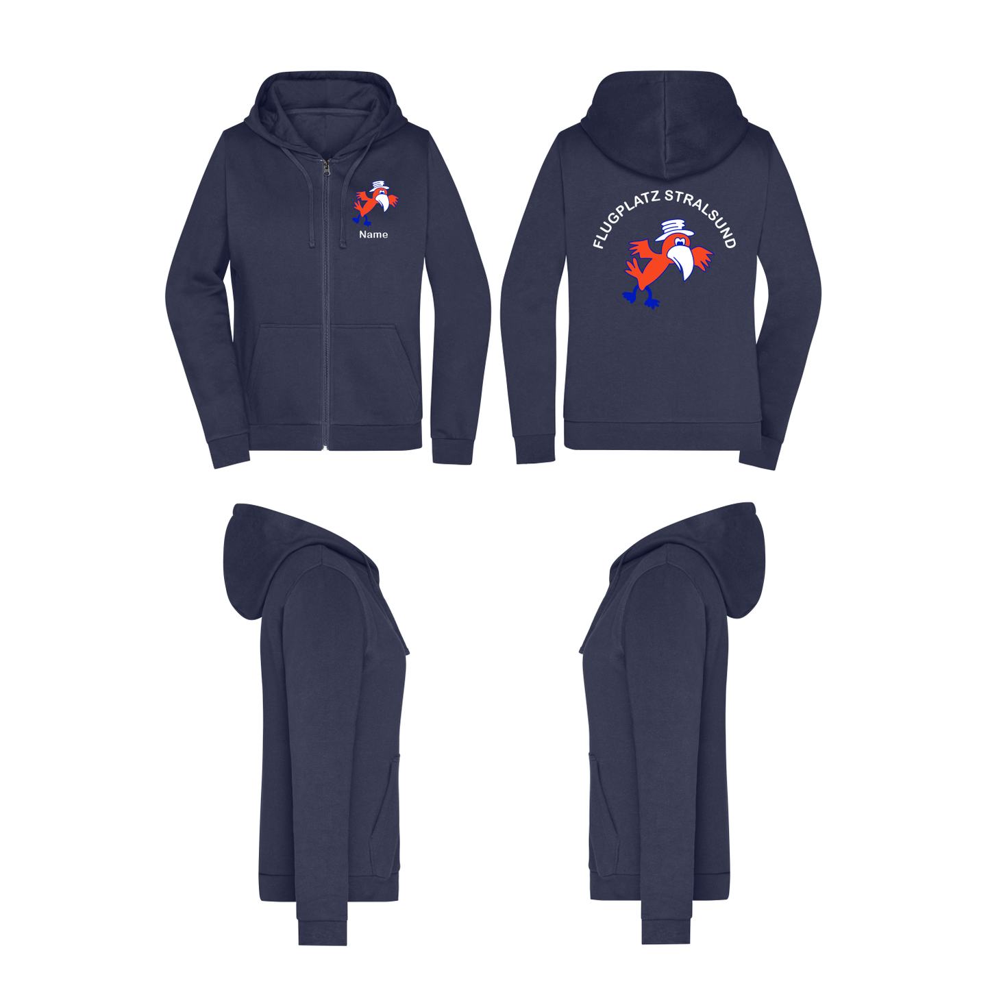 Damen ZIP-Hoodie Flugsportklub Stralsund