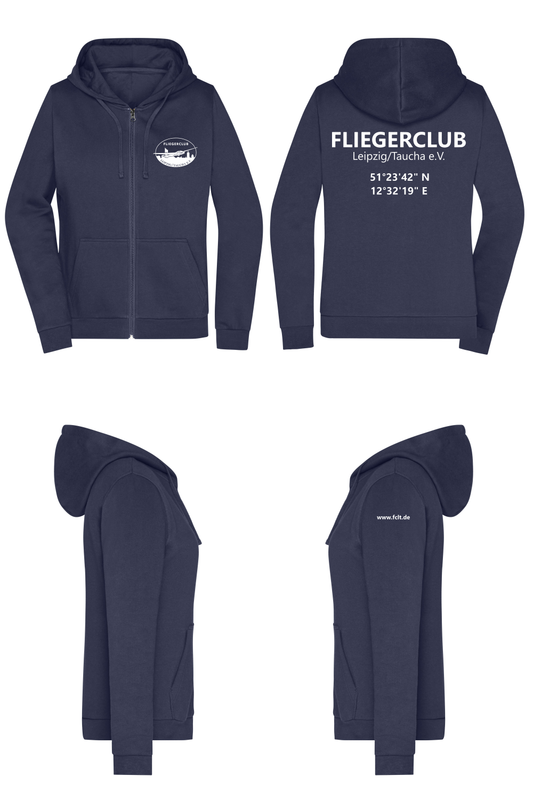 Damen ZIP-Hoodie FC Leipzig/Taucha (80% Baumwolle, 20% Polyester)