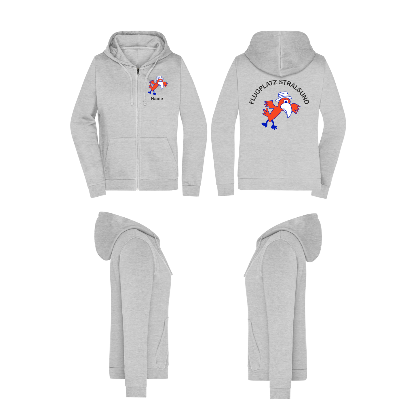 Damen ZIP-Hoodie Flugsportklub Stralsund