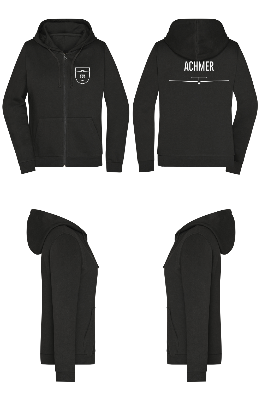 Damen ZIP-Hoodie Osnabrücker Verein für Luftfahrt - Achmer