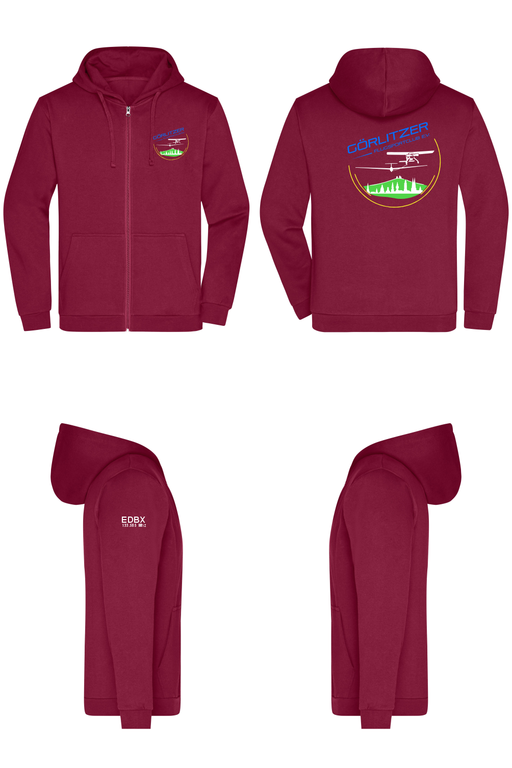 unisex ZIP-Hoodie Görlitzer Flugsportclub