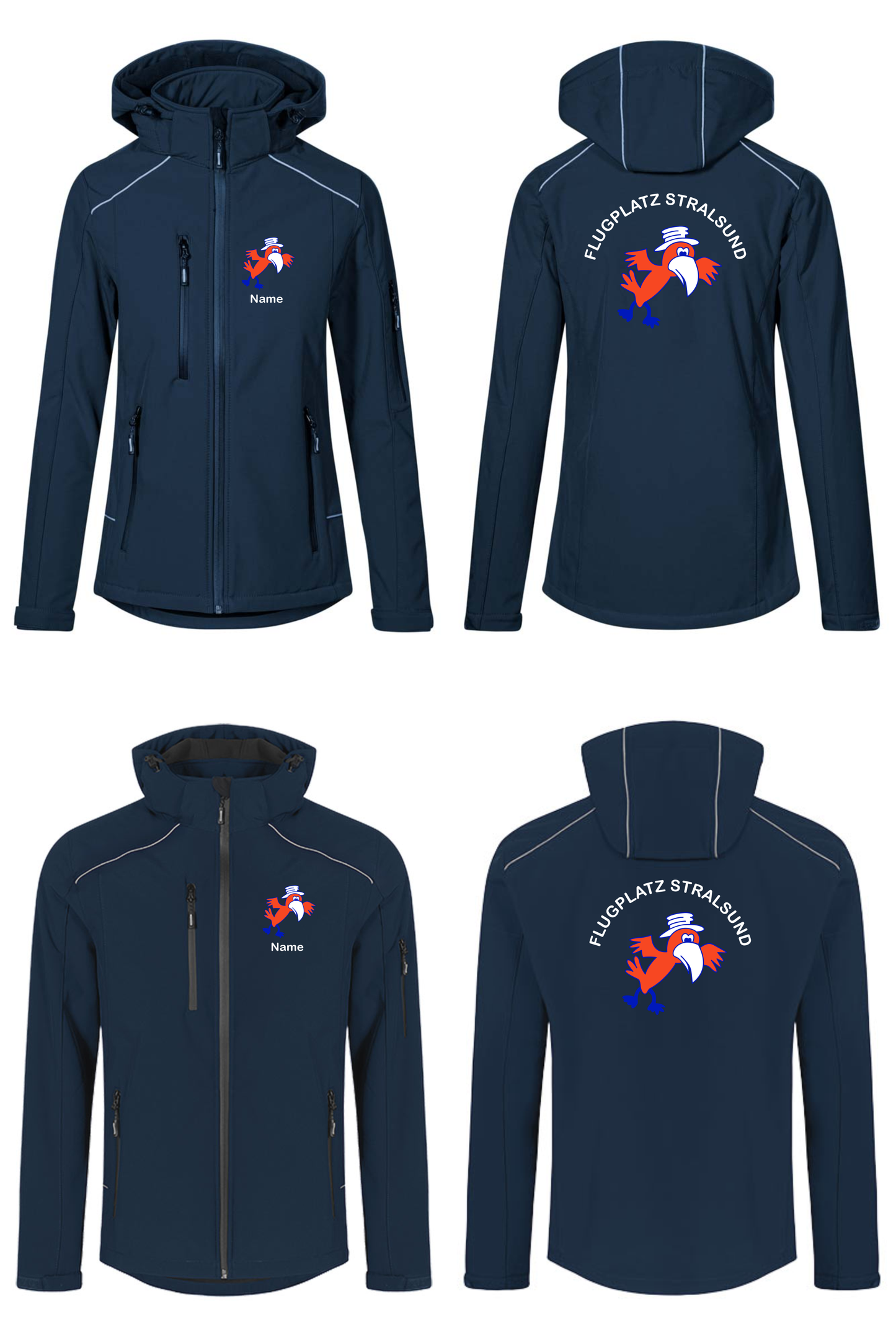 Damen/unisex Softshelljacke (2-lagig) Flugsportklub Stralsund