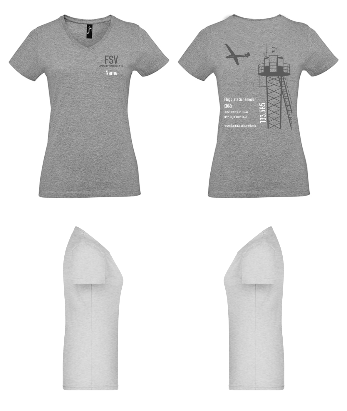 V-Auschnitt Damen T-Shirt FSV Schameder-Wittgenstein e.V.