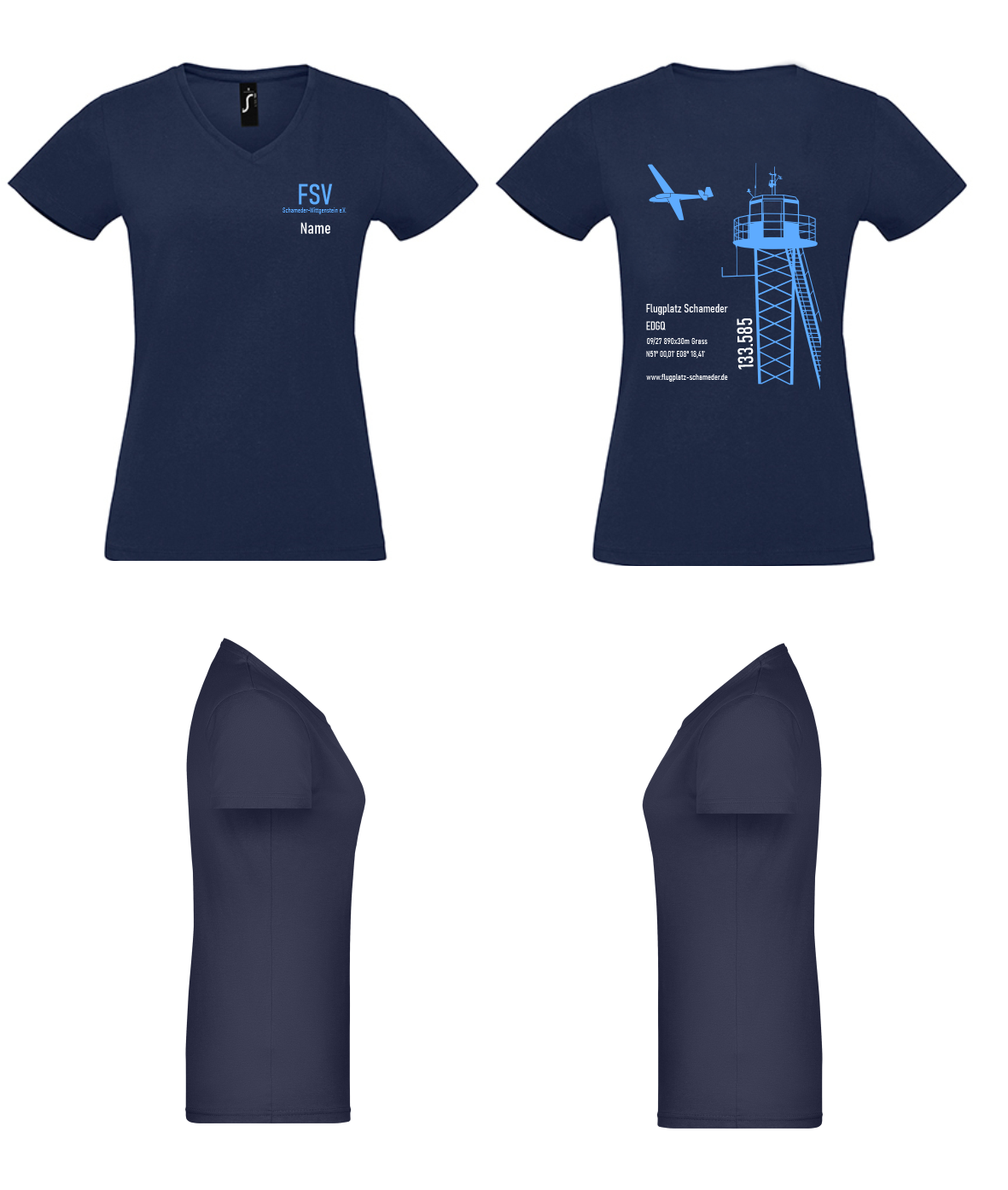 V-Auschnitt Damen T-Shirt FSV Schameder-Wittgenstein e.V.